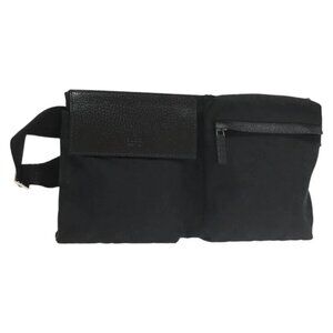 GUCCI GG Canvas Waist Bag Beige Silver